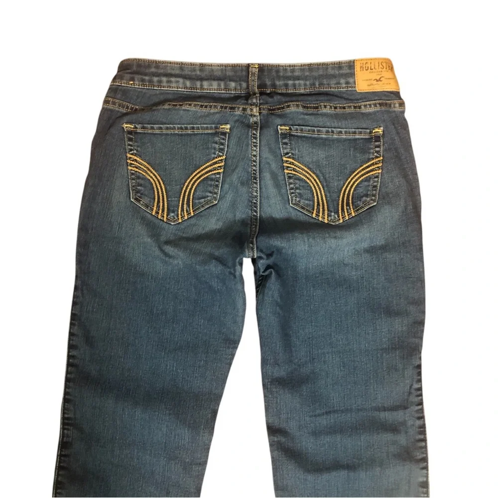 🔹Hollister Women's Straight Leg Blue Jeans Sz 7-R🔹 - Picture 4 of 11